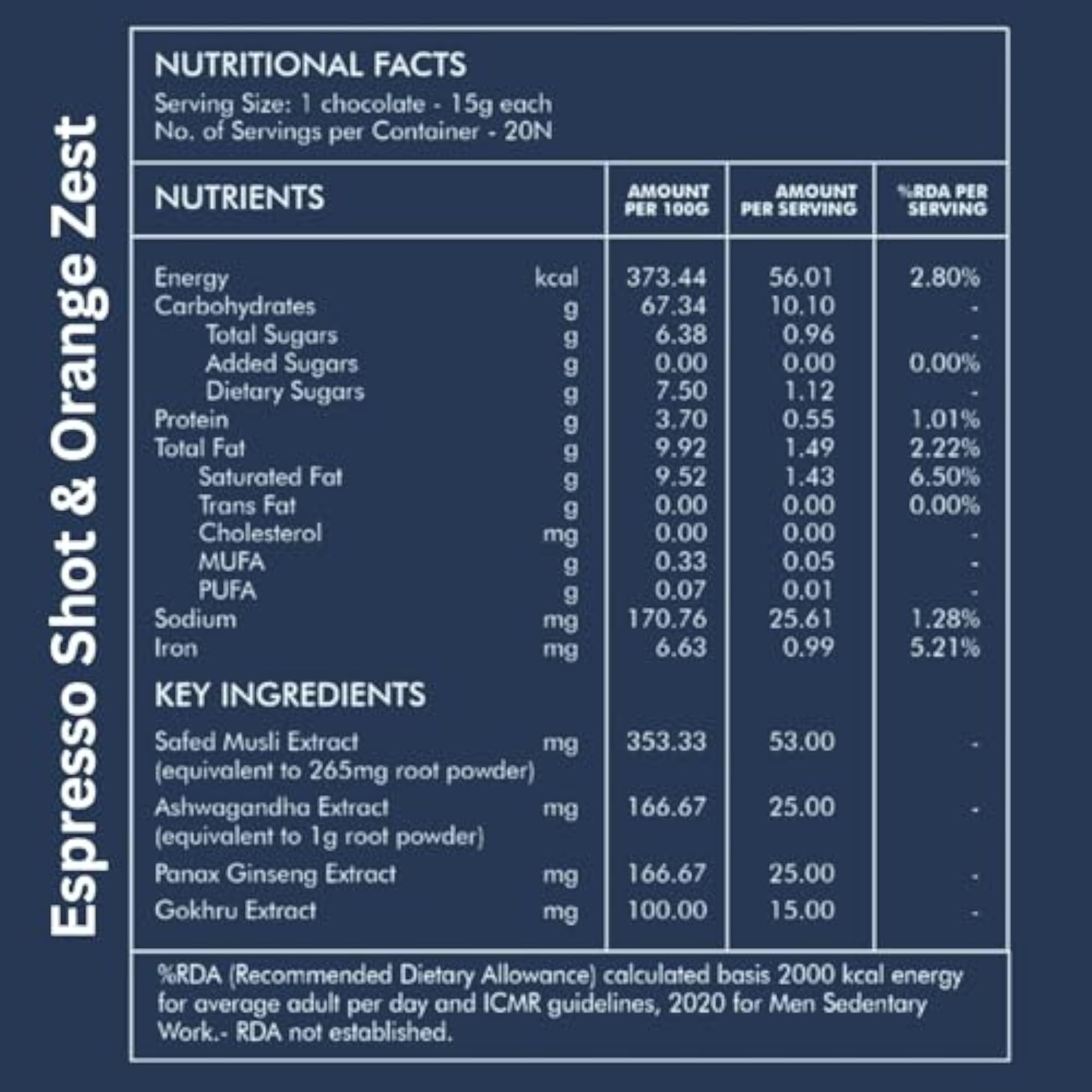 Sugarfree Dark Chocolates with Brazilian Orange, Male Hormone Boost